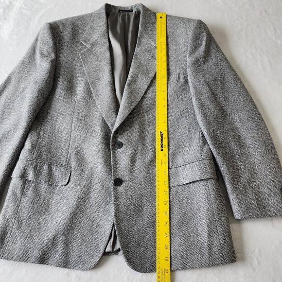 Vintage‎ Tweed Blazer Mens 42 R Scottish Wool Silk Hipster Jacket Gardiner Union - Picture 9 of 16